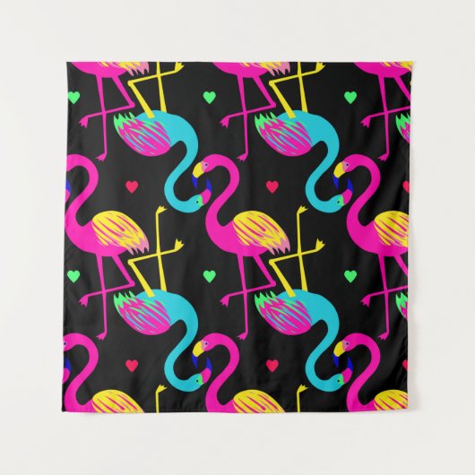 Vivid tropical, exotic hawaiian seamless pattern w wandteppich (Vorderseite)