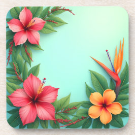 Vivid Tropical Floral Delight Getränkeuntersetzer