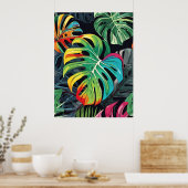Vivid Tropics Monstera Blätter Artprint Poster (Küche)