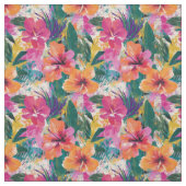 Vivid Tropischer Hibiskus Abstrakte Stoffe (Muster)