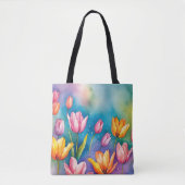 Vivid Tulips Tote Design Tasche (Vorderseite)