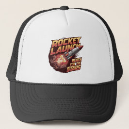 Vivid und Bold Rocket Launch Trucker Hat Truckerkappe