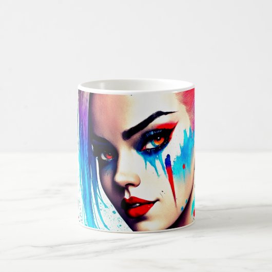 Vivid Urban Girl Portrait Kaffeetasse (Mittel)