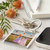 "Vivid Vibes: Akryllische Eleganz in Ihrer Palme" Schlüsselanhänger (Vorderseite rechts)