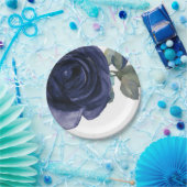 Vivid Vibrand Indigo Lila Blue Floral Pappteller (Party)