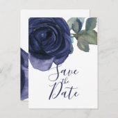 Vivid Vibrand Indigo Lila Blue Save the Date Ankündigungspostkarte (Vorne/Hinten)