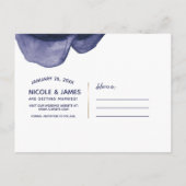 Vivid Vibrand Indigo Lila Blue Save the Date Ankündigungspostkarte (Rückseite)