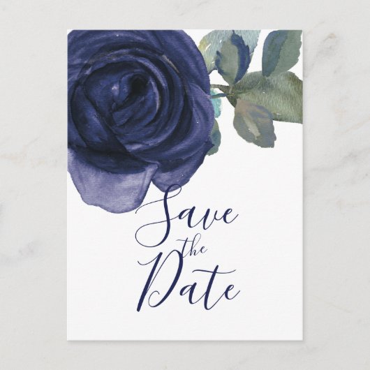 Vivid Vibrand Indigo Lila Blue Save the Date Ankündigungspostkarte (Vorderseite)