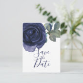 Vivid Vibrand Indigo Lila Blue Save the Date Ankündigungspostkarte (Stehend Vorderseite)