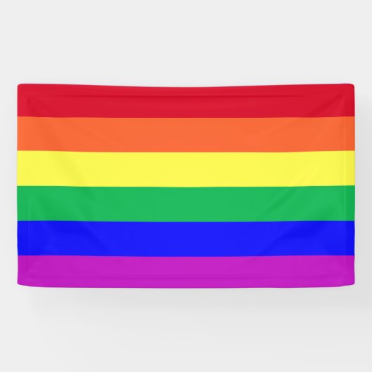 Vivid Vibrant Colorful Gay Pride Rainbow Stripes Banner (Horizontal)