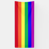 Vivid Vibrant Colors LGBTQ Classic Rainbow Stripes Banner (Vertikal)