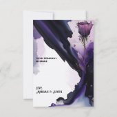 Vivid Violet Rose Hochzeit Danke Karte (Rückseite)