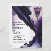 Vivid Violet Rose Wasserfarbene Hochzeitsfeiern Einladung (Vorderseite)