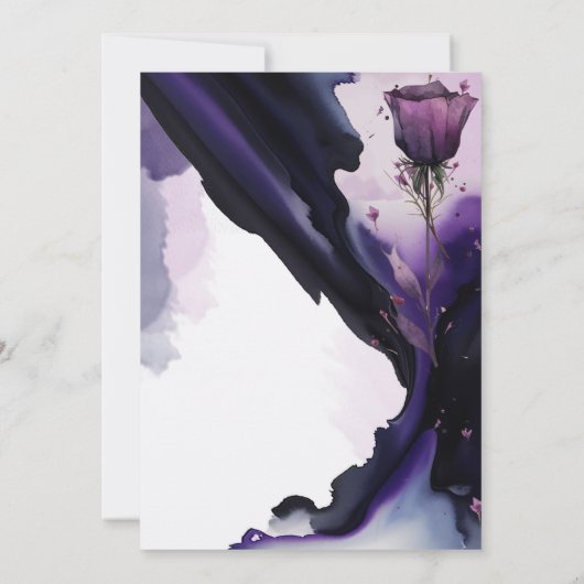 Vivid Violet Rose Wasserfarbene Hochzeitsfeiern Einladung (Rückseite)