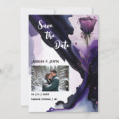 Vivid Violet Rose Wedding Save the Date (Vorderseite)