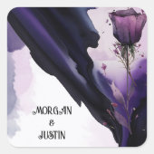 Vivid Violet Rose Wedding Stickers (Vorderseite)