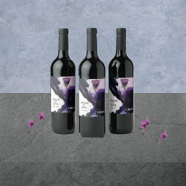 Vivid Violet Wedding Wine Labels Weinetikett