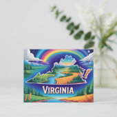 Vivid Virginia Conceptual Map Art Postkarte (Stehend Vorderseite)