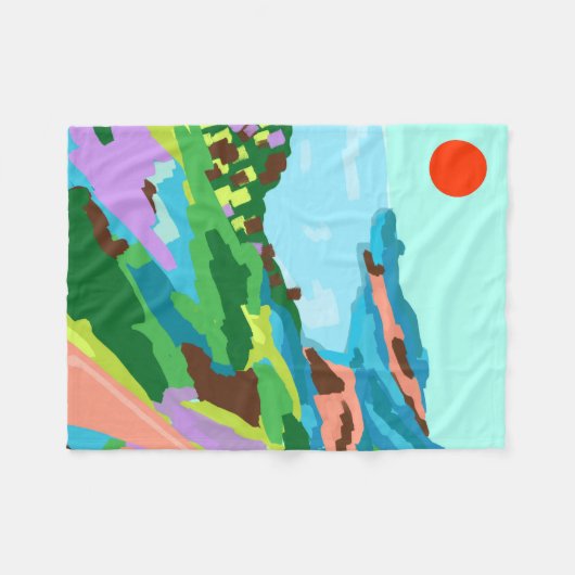 Vivid Vistas Fleecedecke (Vorderseite (Horizontal))