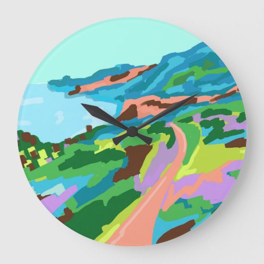 Vivid Vistas Große Wanduhr (Vorderseite)