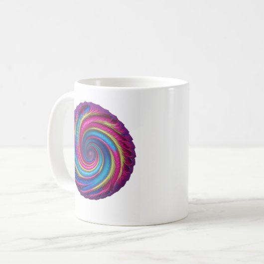 Vivid Vortex - Spiral in psychedelisch Kaffeetasse (Vorderseite Links)