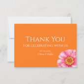 Vivid Vows Bold Floral Wedding Thank You Card Dankeskarte (Vorderseite)