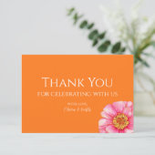 Vivid Vows Bold Floral Wedding Thank You Card Dankeskarte (Stehend Vorderseite)