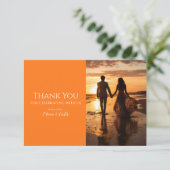 Vivid Vows Modern Photo Wedding Thank You Card Dankeskarte (Stehend Vorderseite)