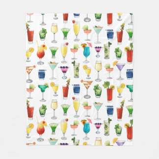 Vivid Watercolor Cocktail Muster Tote Tasche Fleecedecke