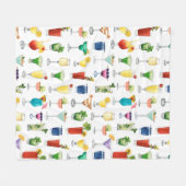 Vivid Watercolor Cocktail Muster Tote Tasche Fleecedecke (Vorderseite (Horizontal))