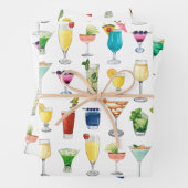 Vivid Watercolor Cocktail Muster Tote Tasche Geschenkpapier Set (Beispiel)
