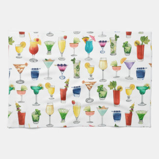 Vivid Watercolor Cocktail Muster Tote Tasche Geschirrtuch