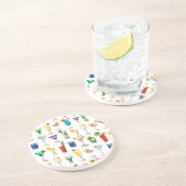 Vivid Watercolor Cocktail Muster Tote Tasche Getränkeuntersetzer (Seite)