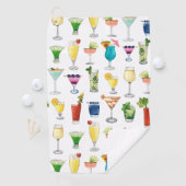 Vivid Watercolor Cocktail Muster Tote Tasche Golfhandtuch (Insitu)
