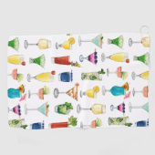 Vivid Watercolor Cocktail Muster Tote Tasche Golfhandtuch (Horizontal)
