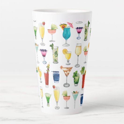 Vivid Watercolor Cocktail Muster Tote Tasche Milchtasse (Vorderseite)
