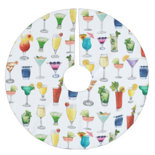 Vivid Watercolor Cocktail Muster Tote Tasche Polyester Weihnachtsbaumdecke