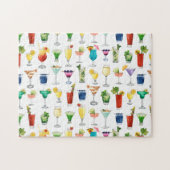 Vivid Watercolor Cocktail Muster Tote Tasche Puzzle (Horizontal)