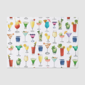 Vivid Watercolor Cocktail Muster Tote Tasche Seidenpapier