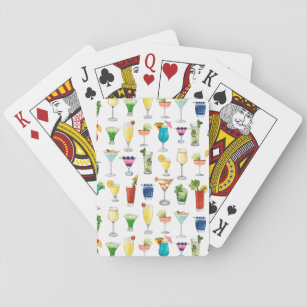 Vivid Watercolor Cocktail Muster Tote Tasche Spielkarten