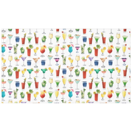 Vivid Watercolor Cocktail Muster Tote Tasche Tischdecke (Vorderseite (Horizontal))