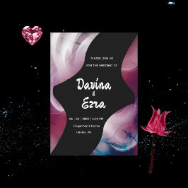 Vivid Watercolor Pink Hochzeit Einladung