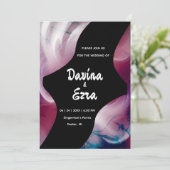 Vivid Watercolor Pink Hochzeit Einladung (Stehend Vorderseite)