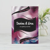 Vivid Watercolor Pink Save The Date (Stehend Vorderseite)