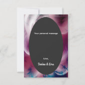 Vivid Watercolor Pink Wedding Danke Karten (Rückseite)