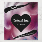 Vivid Watercolor Pink Wedding Weinetikett (Einzelnes Label)