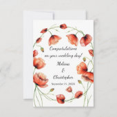 Vivid Watercolor Poppies Hochzeiten Glückwunsch Karte (Vorderseite)