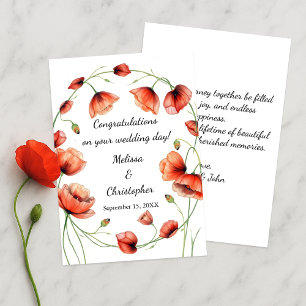 Vivid Watercolor Poppies Hochzeiten Glückwunsch Karte