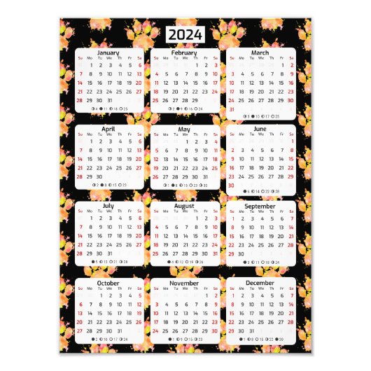 Vivid Watercolor Splash Dog Paw 2024 Kalender Fotodruck (Vorne)