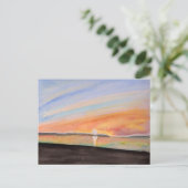 Vivid Watercolor Sunrise Postkarte (Stehend Vorderseite)